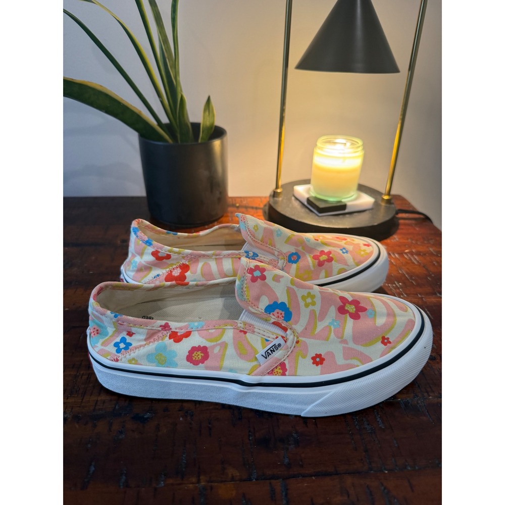 Vans Women's Shoes Groovy Colorful Pink Floral Casual Comfort Skate Sneakers 6.5
